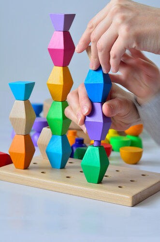 Colorful Stackable Wooden Toys Image 2