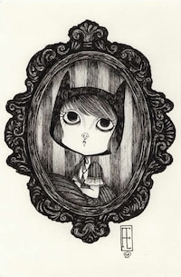Gothic Girl Ink Etchings Image 2