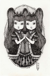 Gothic Girl Ink Etchings Image 3