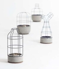 Caged Cement Flower Pots Image 2