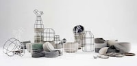 Caged Cement Flower Pots Image 3