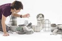 Caged Cement Flower Pots Image 4