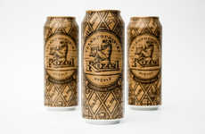 Faux-Wood Beer Cans