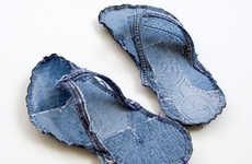 Upcycled Blue Jean Slippers