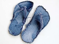 Upcycled Blue Jean Slippers Image 2