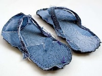 Upcycled Blue Jean Slippers Image 5