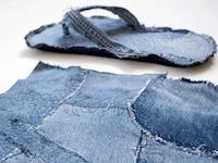 Upcycled Blue Jean Slippers Image 6