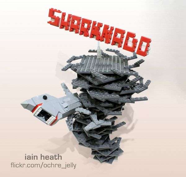 Shark Tornado Toy Sculptures: The LEGO Sharknado by Iain Heath is ...