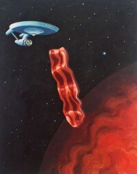 Bacon-Themed Sci-Fi Paintings Image 3