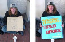 Graphic Humanitarian Homeless Signs