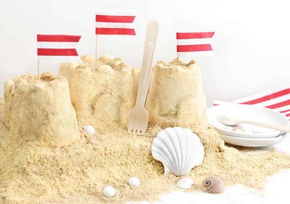 Beachy Sand Castle Cakes