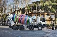 Kinetic Multicolor Truck Sculptures
