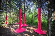Coiled Pink Tree Installations