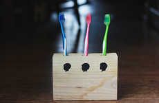Personalized Timber Toothbrush Holders