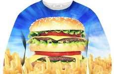 Realistic Burger-Inspired Sweaters