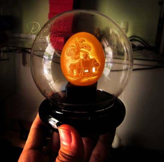Intricate Illuminated Egg Artwork