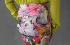 Cat-Printed Mini Skirts