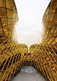Golden Curved Mall Entrances Image 3