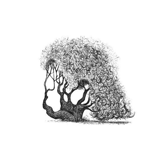 Shaggy Tree Hair Art