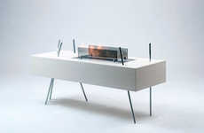 Hybrid Fireplace-Tables