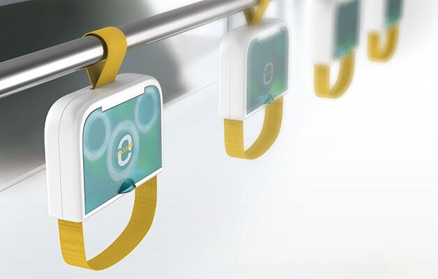 Self-Sanitizing Transit Handgrips