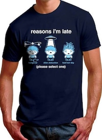 Comical Tardiness Excuse Tops Image 3
