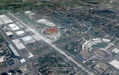 Beijing Olympics on Google Earth