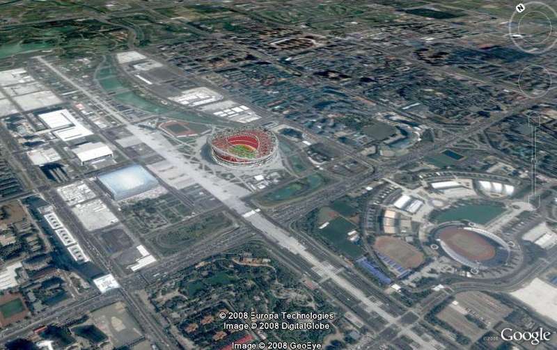 Beijing Olympics on Google Earth