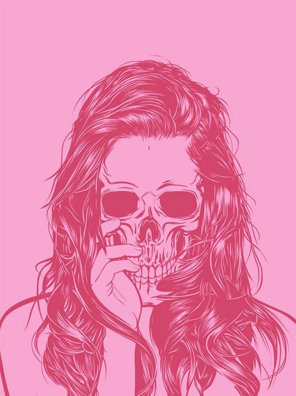 Hip Female Skull Illustrations