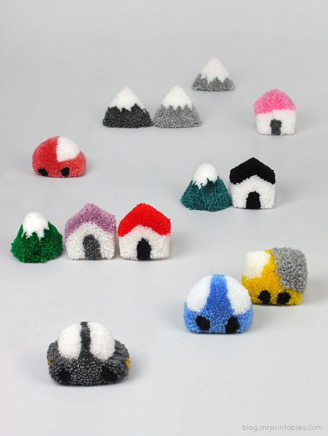 DIY Pom-Pom Village Playsets