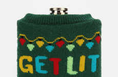 Sweater-Wearing Holiday Flasks