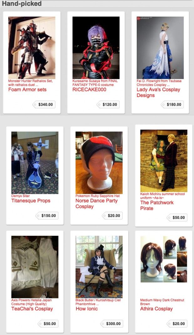 Online Cosplay Marketplaces
