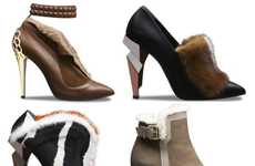 Asymmetrically Heeled Fur Booties