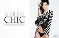 Monochromatic Beachwear Editorials