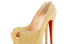 Glamorous Crystallized Gold Pumps