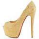 Glamorous Crystallized Gold Pumps Image 2