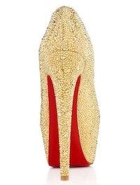 Glamorous Crystallized Gold Pumps Image 3