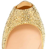 Glamorous Crystallized Gold Pumps Image 4