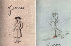 Sophisticated French Calendar Illustrations