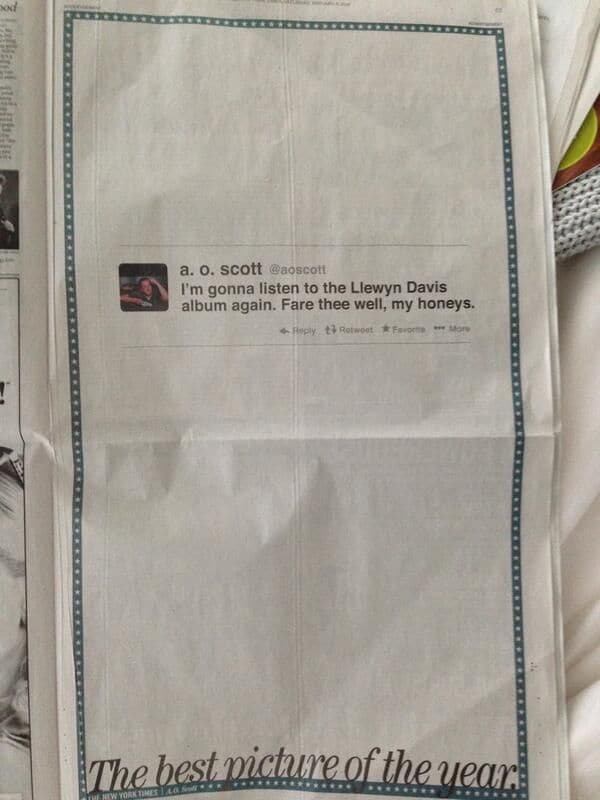 Printed Tweet Newspaper Ads