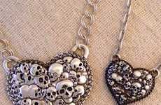Morbid Skull Heart Jewelry