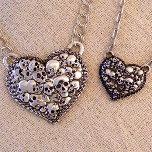 Morbid Skull Heart Jewelry