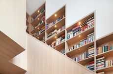 Architectural Staircase Bookshelves