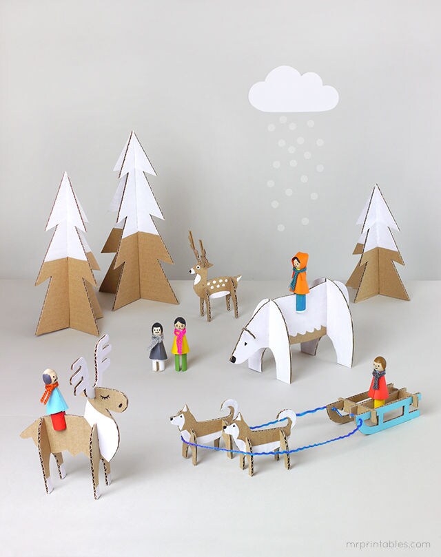 DIY Arctic Cardboard Playsets