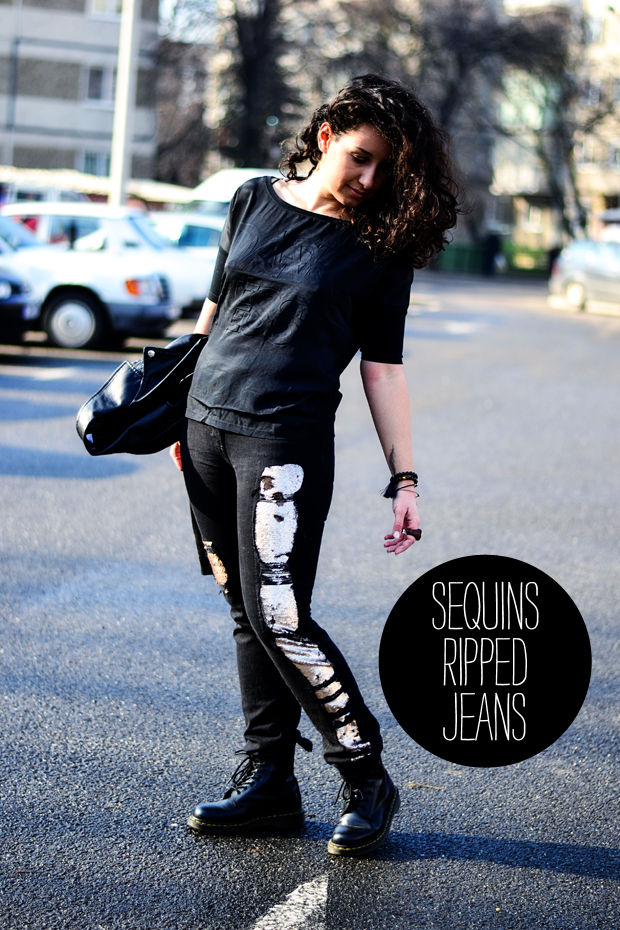Sparkly Sequin Jean Accents