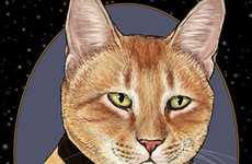 Sci-Fi Feline Drawings