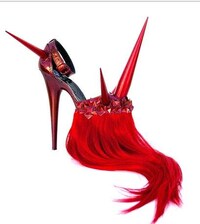 Spiked Wig-Wearing Heels Image 2