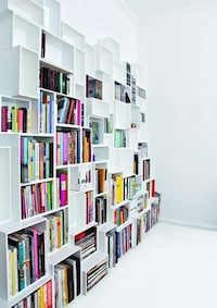 Vibrant Geometric Book Shelves Image 3