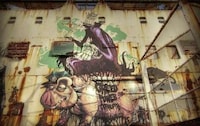 Abandoned Shipwreck Graffiti Art Image 3