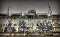 Abandoned Shipwreck Graffiti Art Image 8